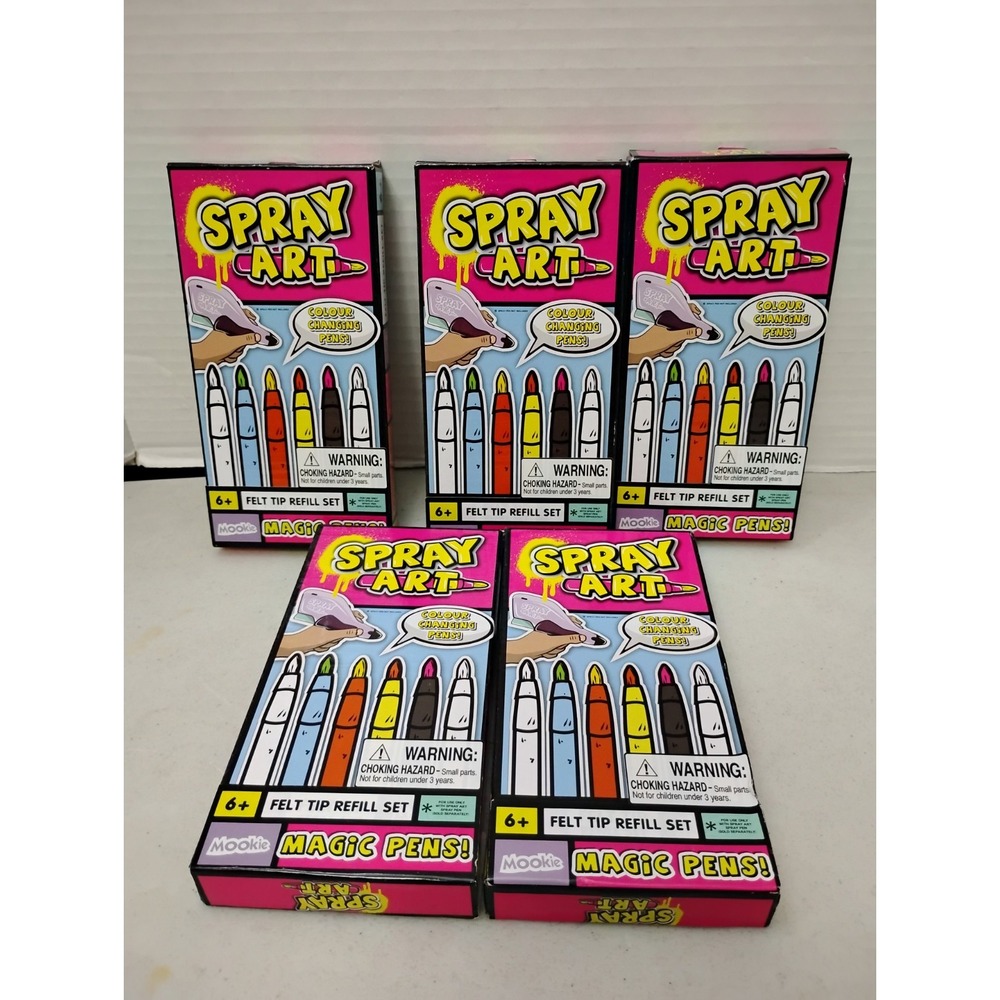 Magic Pen Refills Mookie Spray Art Felt Tip Sets Marker* 5 Boxes Sealed 2018 LOT